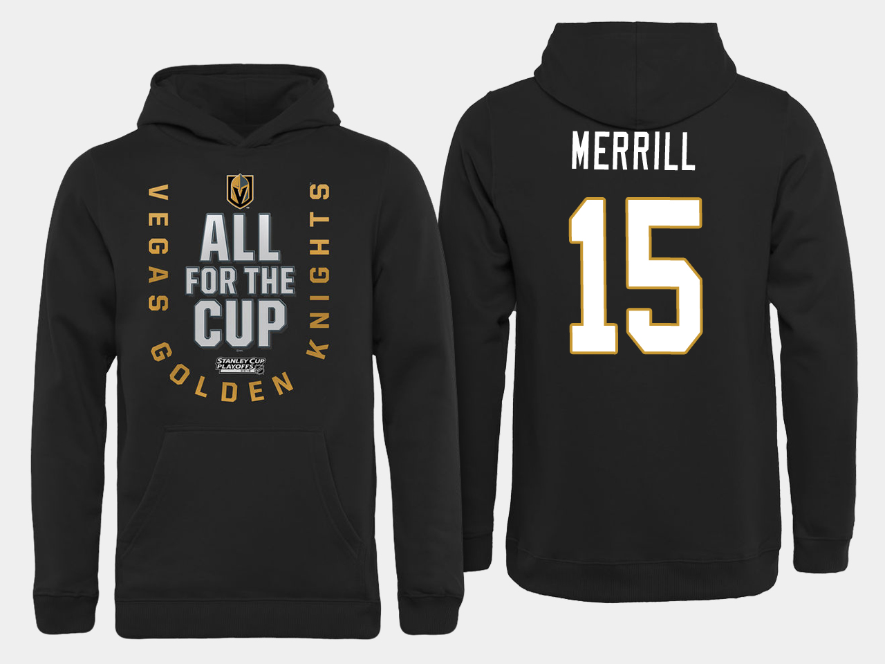 Men NHL Vegas Golden Knights #15 Merrill All for the Cup hoodie->more nhl jerseys->NHL Jersey